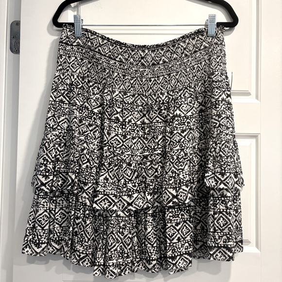 Lauren Ralph Lauren Black & White‎ Mini Ruffle Skirt Womens 10 Equestrian Summer - Picture 1 of 7